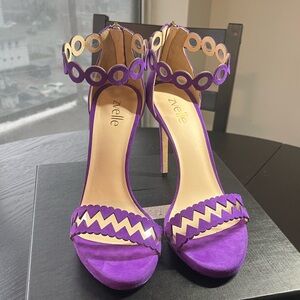 Zvelle - Purple Suede Ankle Strap Heels SIZE39